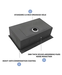Flynama 16-Gauge Stainless Steel Drop-In Kitchen Sink with Pull-Out Faucet, Single Bowl, 30" x 22" x 10"
