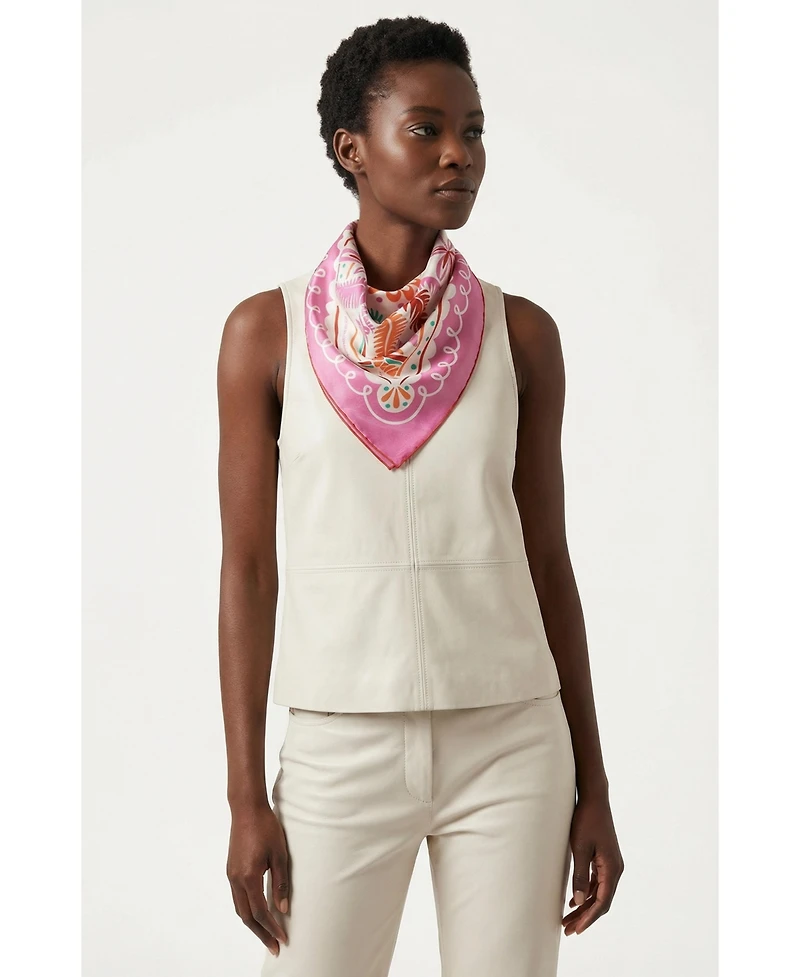 Jessie Zhao New York Dancing Palms Double Sided Silk Scarf