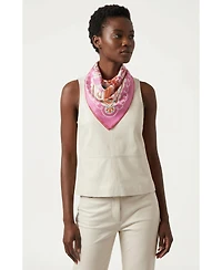 Jessie Zhao New York Dancing Palms Double Sided Silk Scarf