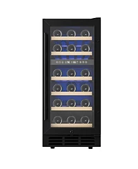 Euhomy 15-in W 30Bottles Capacity Black Built-in/Freestanding Indoor Beverage Refrigerator with Glass Door