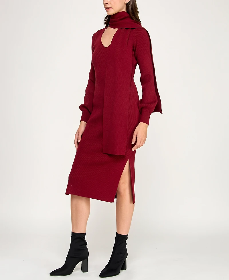 Bcx Juniors' V-Neck Midi Sweater Dress