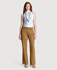 Avec Les Filles Women's Long Tie Halter Top