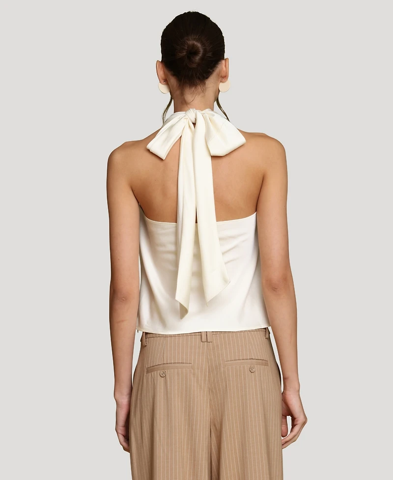 Avec Les Filles Women's Long Tie Halter Top