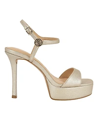 Guess Womens Hendora Leather Platform Stiletto Dress Sandals