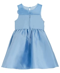 Rare Editions Girls' 2T-6X Illusion Neck 3D Rosettes On Bod Mikado Dress