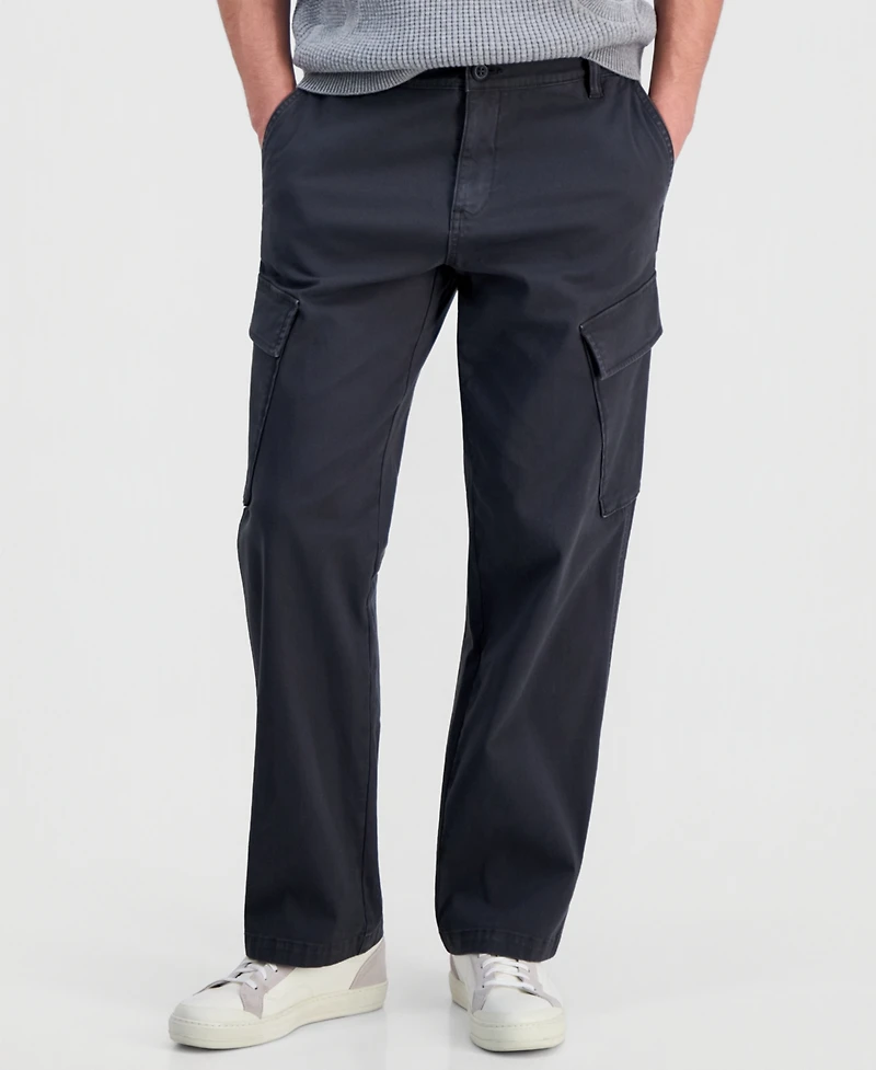 Sun + Stone Men's Cotton-Blend Angled Cargo Pants, Macy's Exclusive
