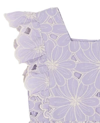 Rare Editions Girls' 2T-6X Eyelet Squared Dress
