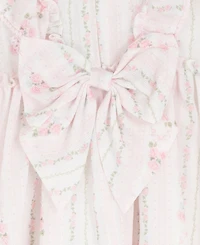 Rare Editions Girls' 2T-6X Bunny Print Round Neck Flared Dress