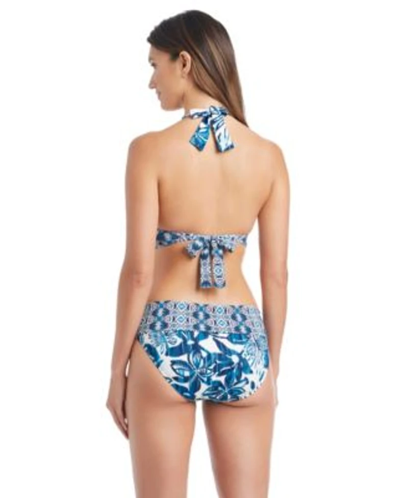 Bleu By Rod Beattie Womens V Neck Swim Top Full Coverage Hipster Bottoms