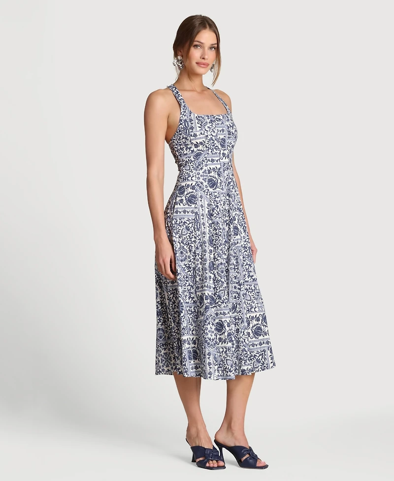 Avec Les Filles Women's Scoop Neck Midi Dress