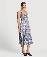 Avec Les Filles Women's Scoop Neck Midi Dress