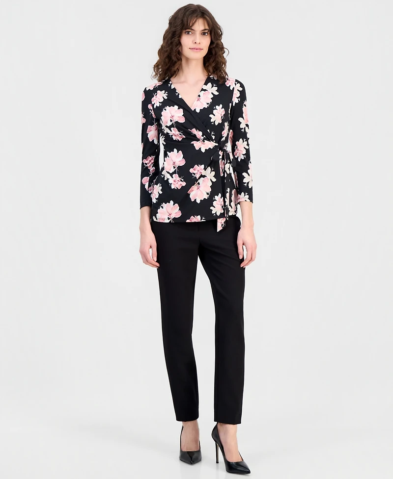 Anne Klein Women's 3/4-Sleeve Wrap Top