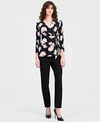 Anne Klein Women's 3/4-Sleeve Wrap Top