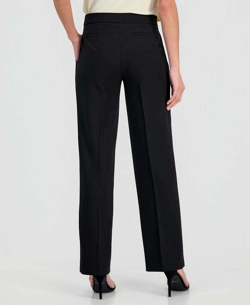 Anne Klein Women's Pull-On Mid-Rise Wide-Pants