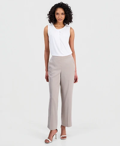 Anne Klein Women's High-Rise Pull-On Satin Trousers