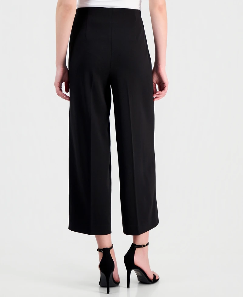 Anne Klein Women's High-Rise Cropped Wide-Leg Pants