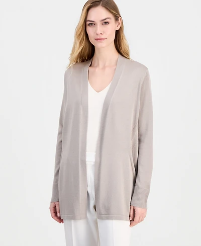 Anne Klein Women's Open-Front Rib Pocket Cardigan