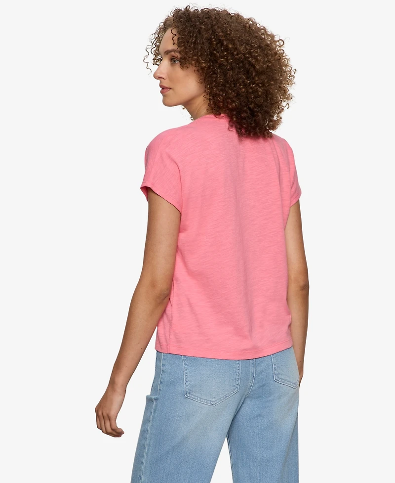 Sanctuary Petite Notched Muscle T-Shirt