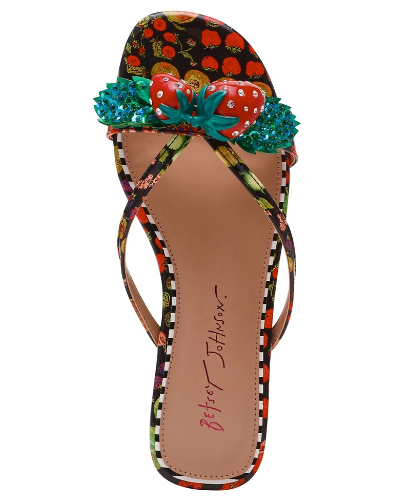 Betsey Johnson Women's Garrik Strawberry Strappy Flat Sandals