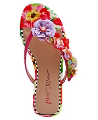 Betsey Johnson Women's Doloris Floral Thong Flat Sandals