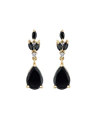 Macy's Onyx (3-1/8 ct. t.w.) & Diamond Accent Drop Earrings in 10k Yellow Gold