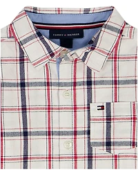 Tommy Hilfiger Boys' 2T-7 Point Collar Stripe Shirt and Shorts, 2-Piece Set