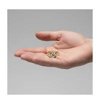 Rachel Glauber Men's Clear Cubic Zirconia Slim Adjustable Band Ring