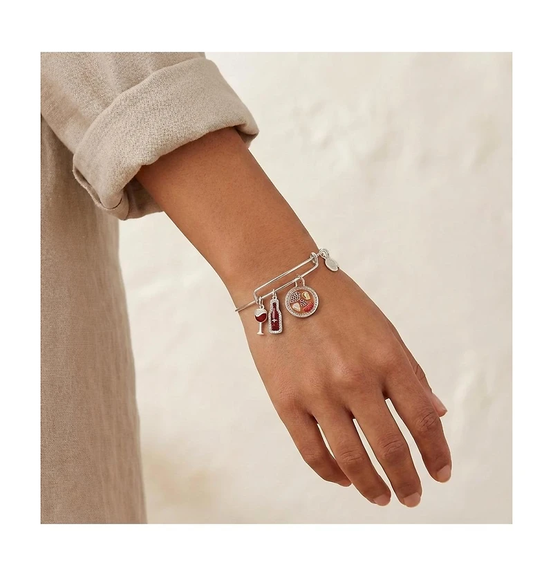 Wine And Cheese Bff Bangle Bracelet Set Of 2