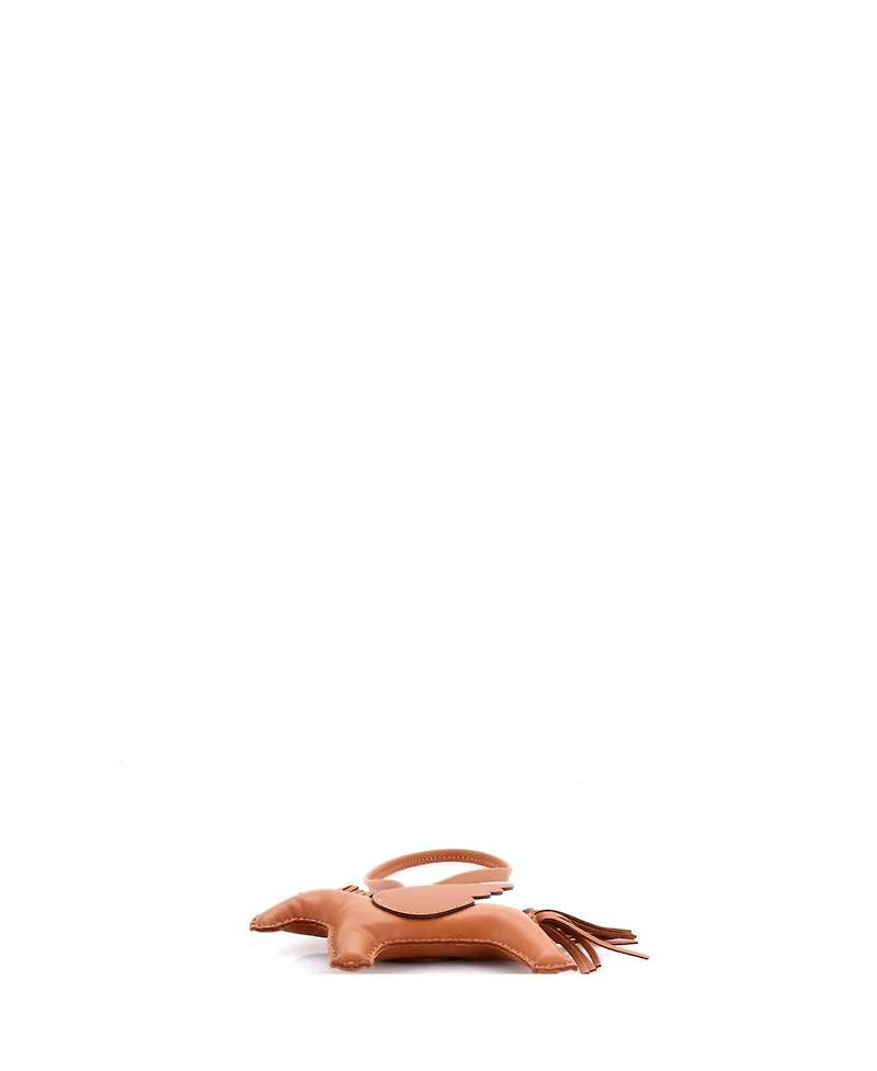 Pre-Owned Hermes Mm Monochrome Pegase Rodeo Bag Charm Leather