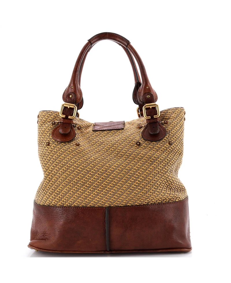 Pre-Owned Chloe Medium Paddington Tote Tweed and Leather