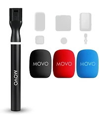 Movo Wmx-HM2 Handheld Interview Mic Adapter for Wireless Microphones with 3 Color Windscreens