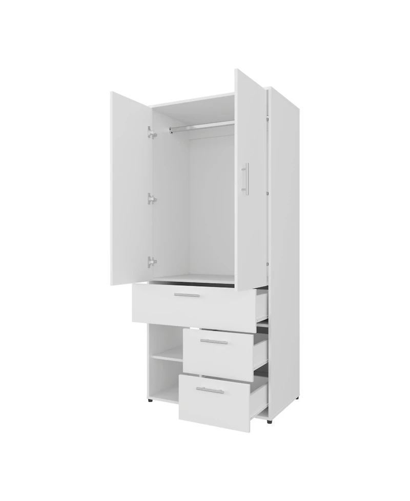 Fm Furniture Care Free Multi-Storage Wardrobe with Rod and Shelving