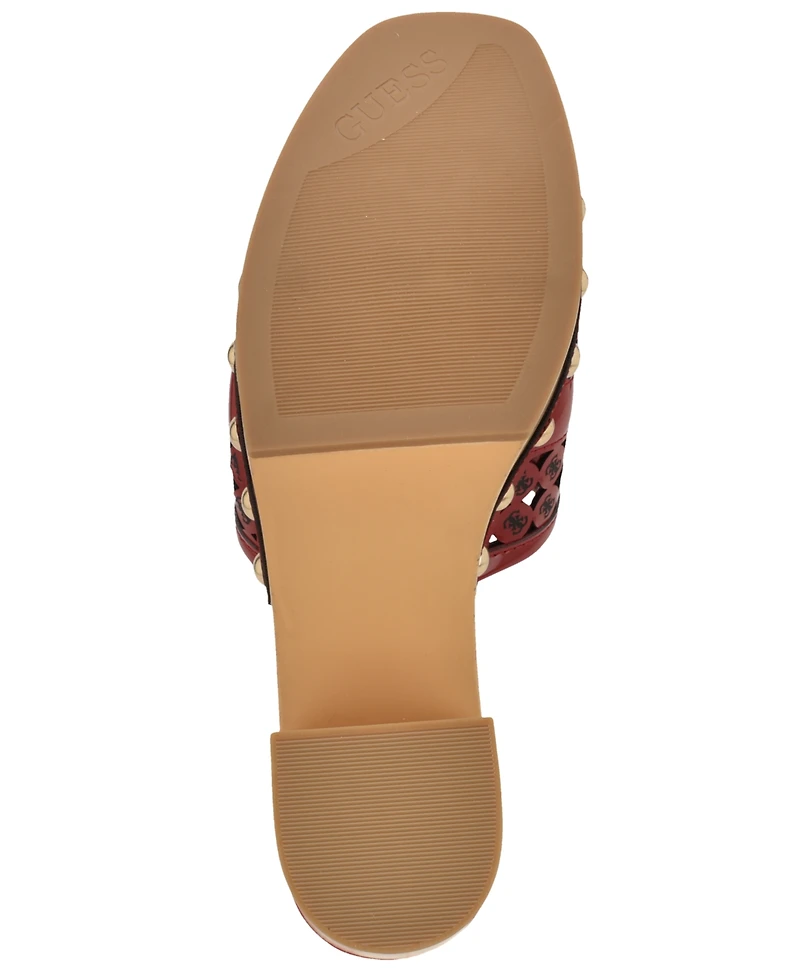 Guess Womens Quill Wooden Platform Dress Sandals