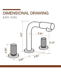 Boyel Living Double Handle 3 Hole 8-Inch Center Wide-Spread Bathroom Sink Faucet