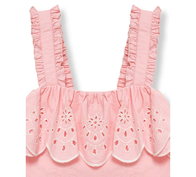 H by Habitual Girls' 7-16 Embroidered Eyelet Top and Skirt, 2-Piece Set