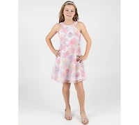 Rare Editions Girls' 7-16 Beaded Soutache Halter Dress