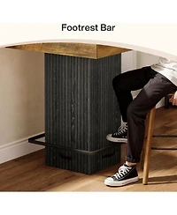 Tribesigns Square Bar Table, Kitchen Dining Table, Industrial Counter Height Pub Cocktail Table Home Bar Unit with Metal Footrest