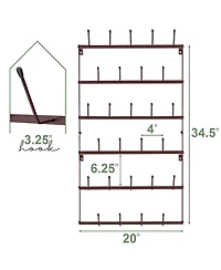 Sorbus 6-Tier Wall Mounted Metal Mug Holder Rack - Display Organizer for Coffee Mugs, Tea Cups, Mason Jars, and More Holds 27 Mugs