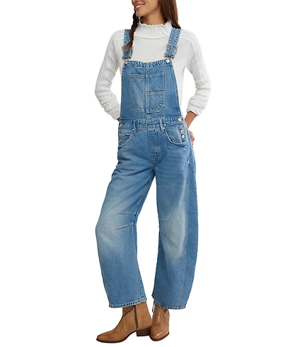 Free People Juniors' Good Luck Square Neck Overalls Pants