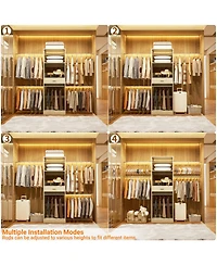 Aheaplus 20.5'' - 96'' Adjustable Closet Hanging Organizer, System with 6 Extendable Rods and A Drawer