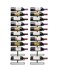 Sorbus 2 Pack Black Metal Wine Rack Bottle Holder - for Home Bar, Kitchen (Holds 24)