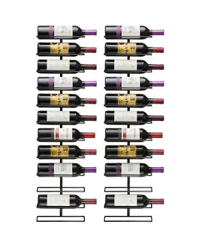 Sorbus 2 Pack Black Metal Wine Rack Bottle Holder For Home Bar Kitchen Holds