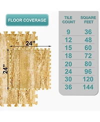 Sorbus Sq. Ft. Interlocking Eva Foam Wood Grain Floor Tiles 3/8-Inch Thick with Borders
