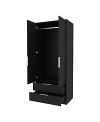 Fm Furniture Forest 2 Door Wardrobe with Hanging Rod and 2 Drawers, Wengue