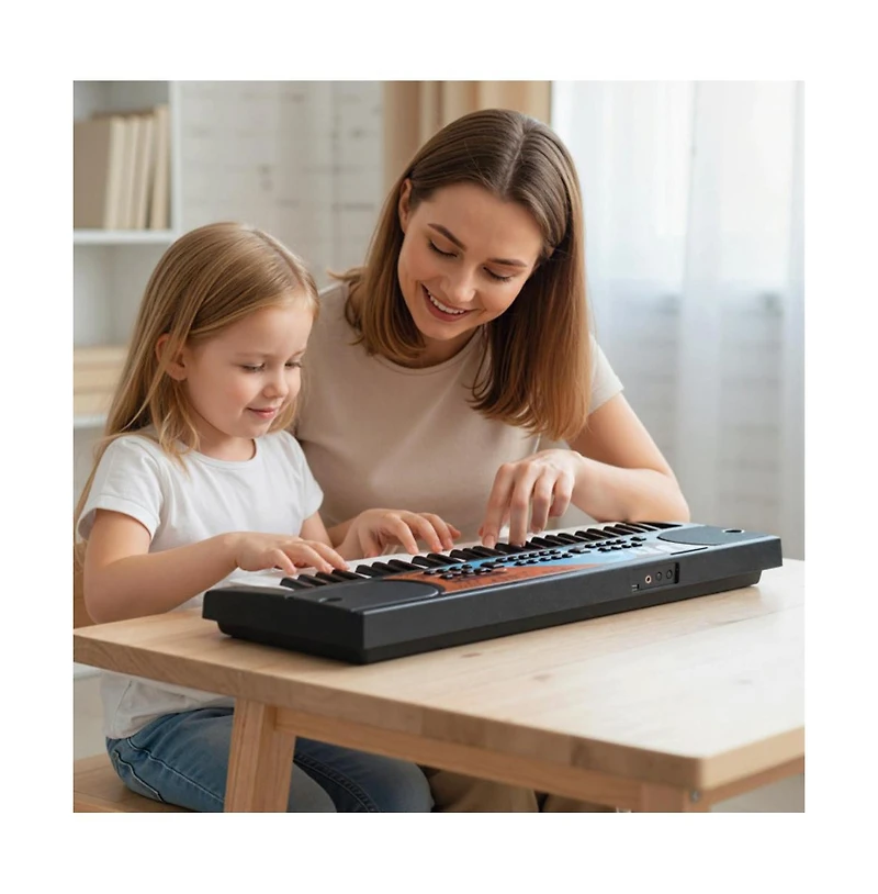 Hongge Kids Electronic Keyboard Piano with Microphone and 49 Keys for Musical Learning