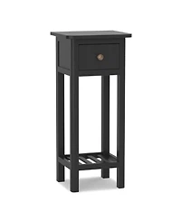 sumyeg 2 Tier Slim Nightstand Bedside Table with Drawer Shelf
