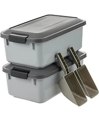 Iris Usa WeatherPro Airtight Pet Food Storage Container, 14 lbs, Gray, 2Pk