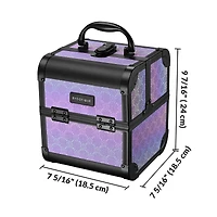 Byootique 2-Piece Makeup Train Case Cosmetic Organizer Kit Pure ForgetMeNot