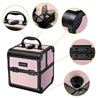 Byootique 2-Piece Makeup Train Case Cosmetic Organizer Kit Pure ForgetMeNot