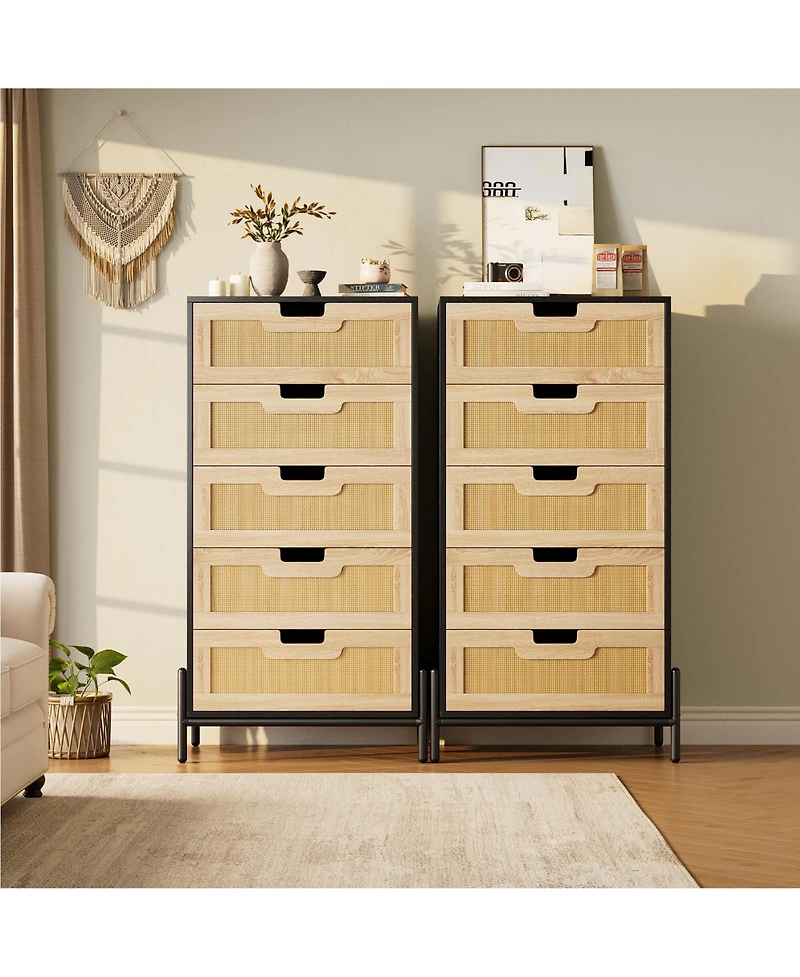 gaomon Fluted 6 Drawer Dresser for Bedroom
